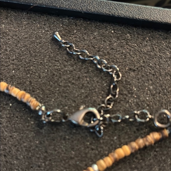 Premier Designs Gold and Black Necklace with Asymmetrical Beads - Picture 3 of 3